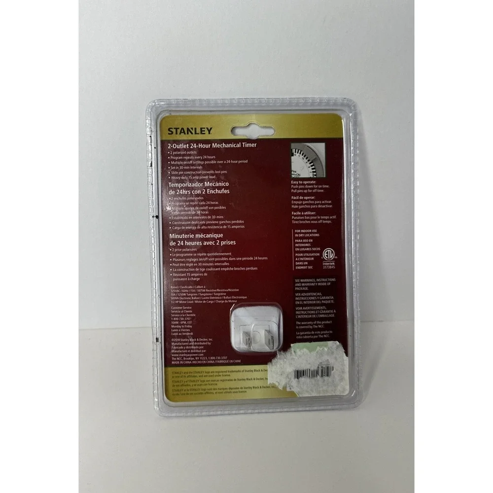 Stanley Lamp Master Twin Outlet Timer With Multiple On/Off Settings 56404 NEW